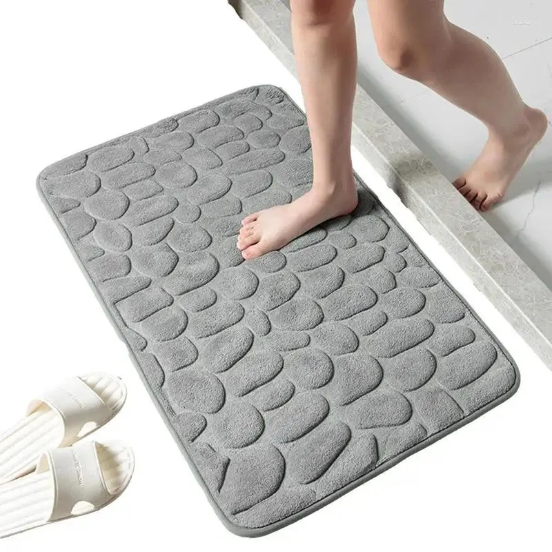 Carpets Memory Moard Bath Bath Mat CobbleStone Poigneux tapis de douche lavable Planche de douche de douche Tapis pour le salon Back de salle de bain