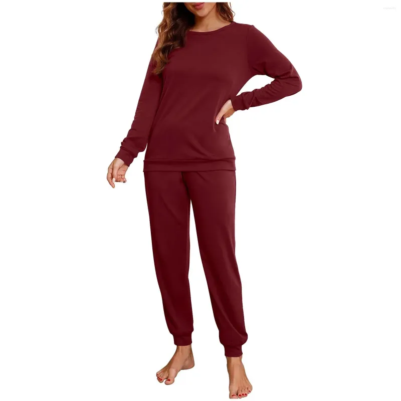 Ropa casera para mujeres pijamas set pijama manga larga ropa de dormir ropa de dormir suave damas traje de ropa de casa con bolsillos