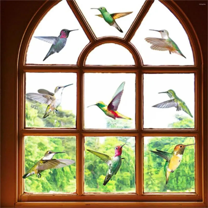 Autocollants de fenêtre 1 ensemble de neuf oiseaux kit bricolage en verre autocollant pour enfants pour la maison de maison de maison de papier peint.