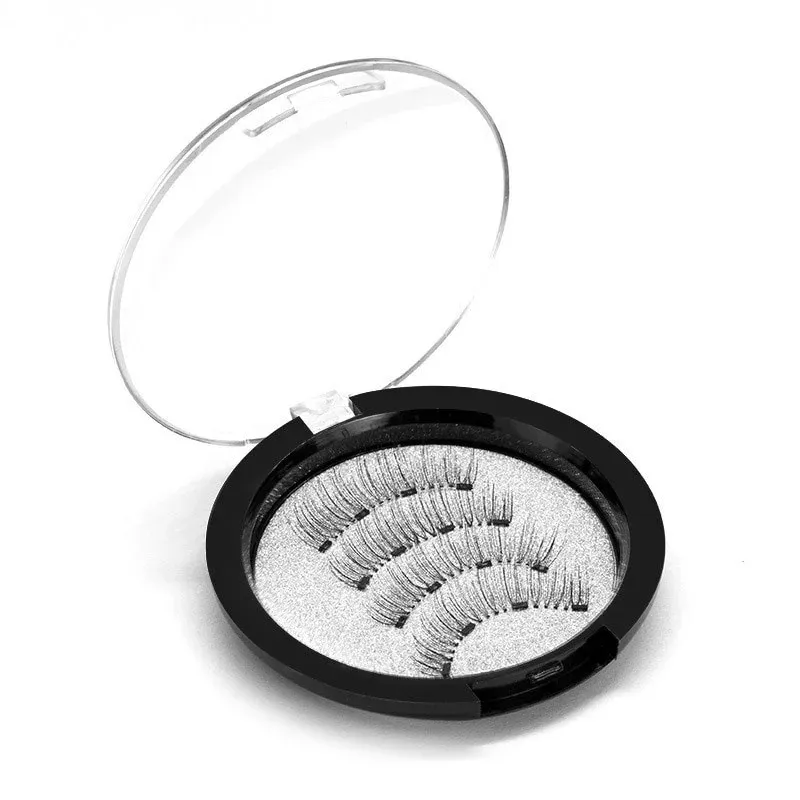 Magnetiska ögonfransar 3D -minkögonfransar Makeup Magnetiska fransar pincett sätter naturliga falska fransar korta faux cils