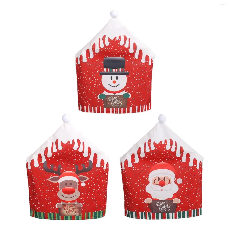 Chair Covers Christmas Seat Slipcover Banquet Ornaments Slip Cover For Restaurant Bar Holiday