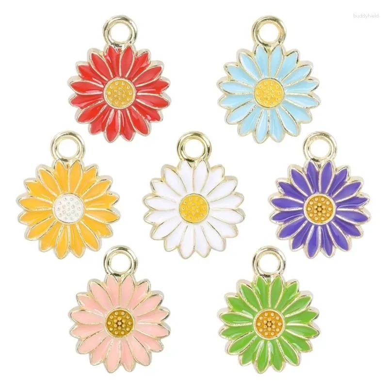 Colares de pendentes 20 PCs Charm de moda Dangle Little Flower Jewelry decorativo para fabricação de colar