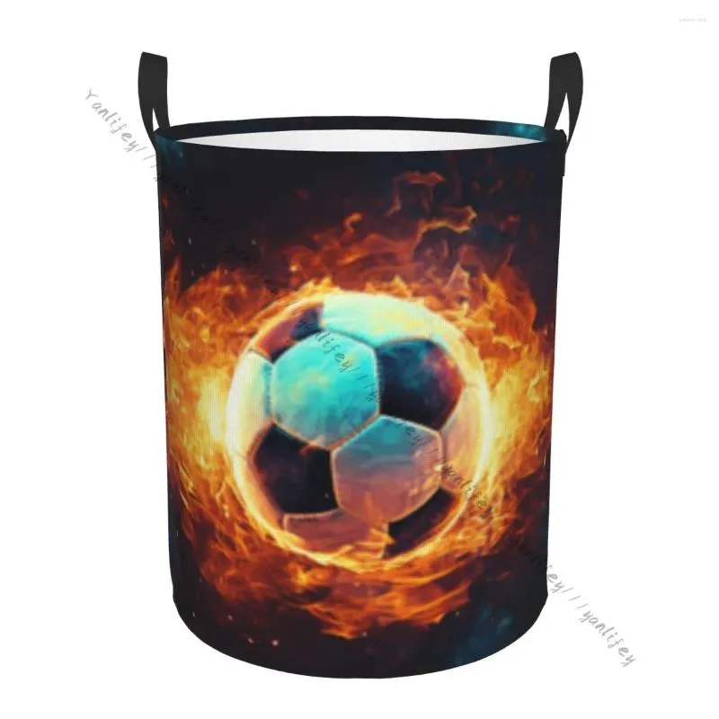 Laundry Bags Dirty Basket Foldable Organizer Soccer Fire Clothes Hamper Home Storage