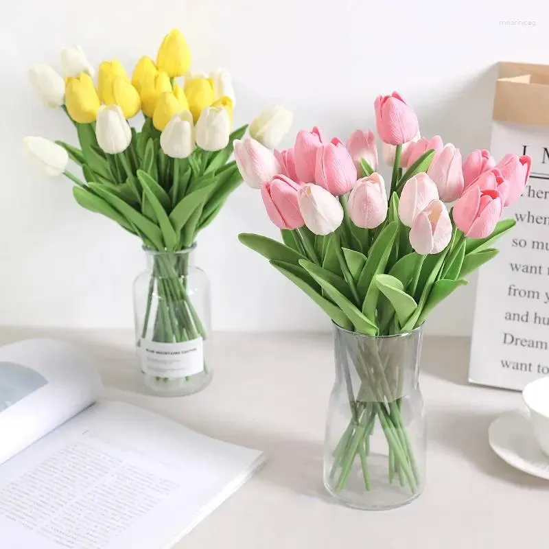 Fleurs décoratives 10pcs Tulip Bouquet artificiel Pe.