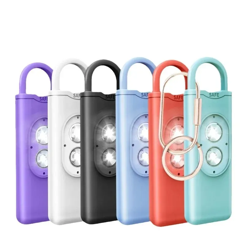 2024 Sirène d'autodéfense Alarme de sécurité pour les femmes porte-clés avec 130 dB SOS LED Light Alarms Personal Security Security Keychain Alarm