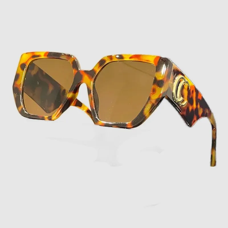 Designer solglasögon män blandad färggradientlins adumbral pläterade guldbokstäver mild glasögon leopard full ram mens solglasögon uv400 polariserande GA0140 C4