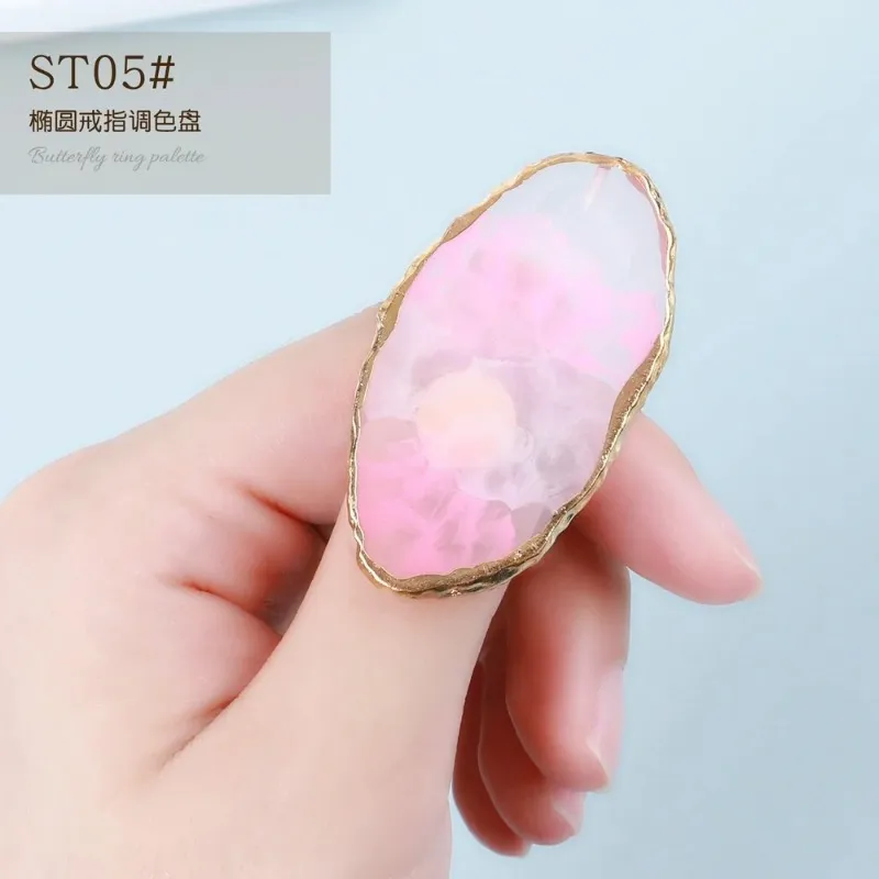 2024 NIEUWE RESIN STONE NAK ART PALETTE VINGER RING VALS NAILS TIPS Teken Teken kleurenmeng display Diy Manicure Poolse gelgereedschap voor nagel