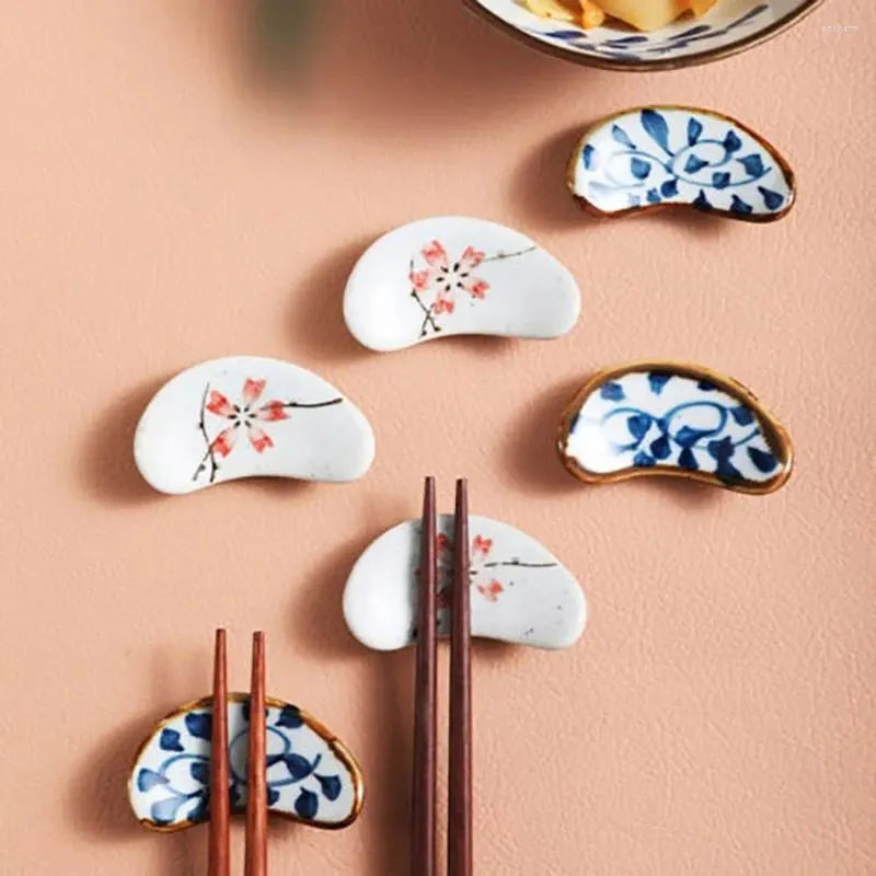 Pinnar japansk stil keramik pinnar hållare vila köksborest sked sked gaffel knivartiklar