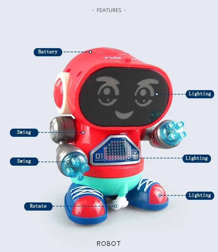 Acouto Robot Bailarín Interactivo Con Control Por Voz Y Tacto, Robot Inteligente Con Movimientos De Baile, Gira Y Gatea, Juguete Para Niños Y Niñas