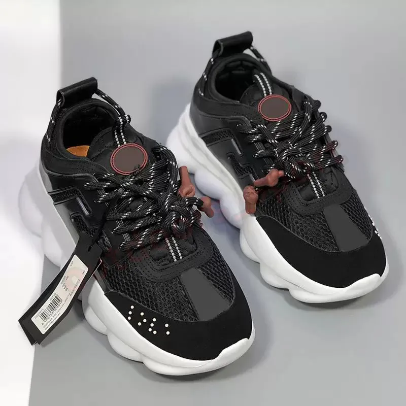 Oversized Platform Sneakers Versace Chain Reaction Designer Shoes Mesh Multi Color Suede Pony Leopard Pink Black White Luxury code L Trainers Du 25 DHgate