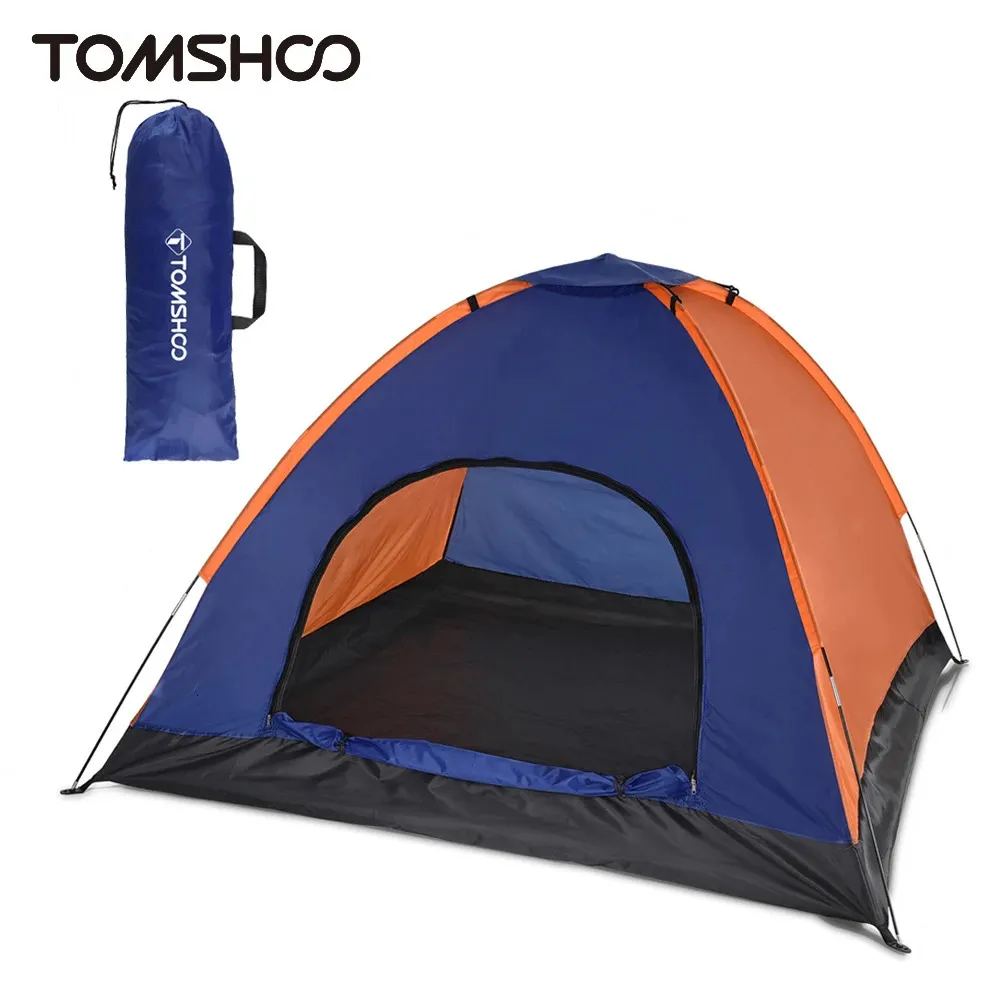 Tomshoo 3-4 Personer Camping Tält Lätt uteslutningstält med regnfluga för familjen Camping Vandring strandfisketält 240327