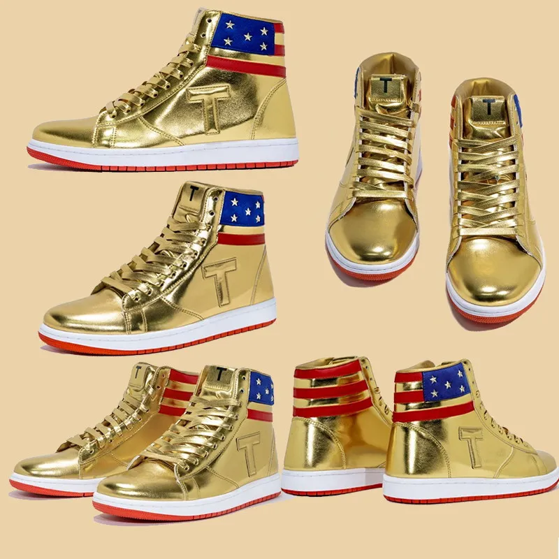 Con le scarpe casual di basket Trump T Trump, non resa mai resa designer alte 1 ts che eseguono uomini personalizzati oro sneakers da esterno comfort sportivo alla moda alla moda outdoor36-46