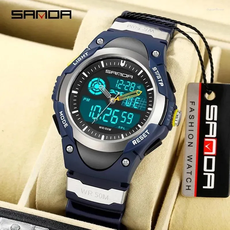 Zegarek zegarek marki SANDA Watches sportowy sport Waterproof Digital Watch Male Clock Relogio Masculino Erkek Kol Saati 3117