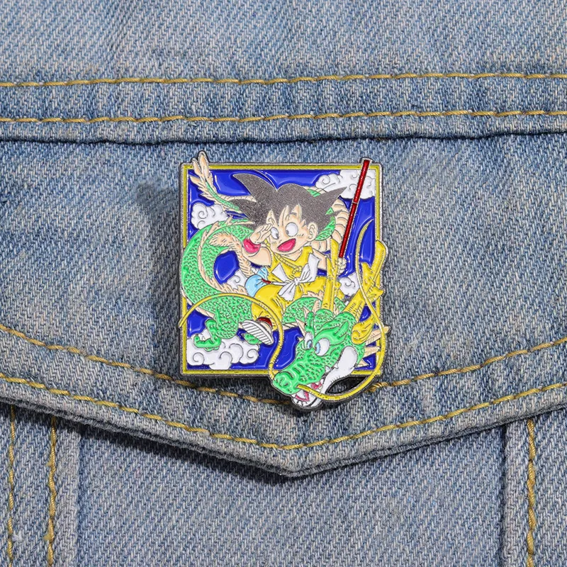 Childhood Japanese Game Movie Dragon Enemel Pin d'enfance Game de jeu Film de film Citations Brooch Badge Cute Anime Movies Games Hard Enamel Pins