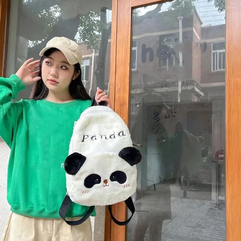 Sacchetti scolastici peluche con zaino per panda regolabile in stile coreano per studenti in stile spalla imbottita cartone animato messicaage all'aperto