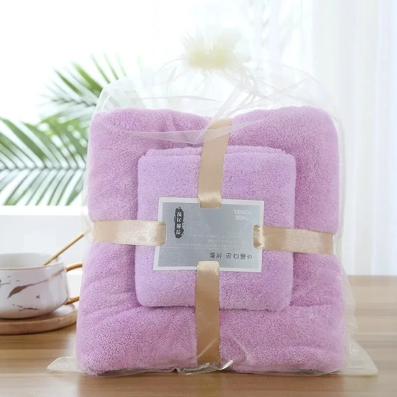 Handtuch Badetuch Set Wasserabsorption Schnelltrocknen Kein Schuppenkoralle Fleece Handtuch für Frauen Männer Haus