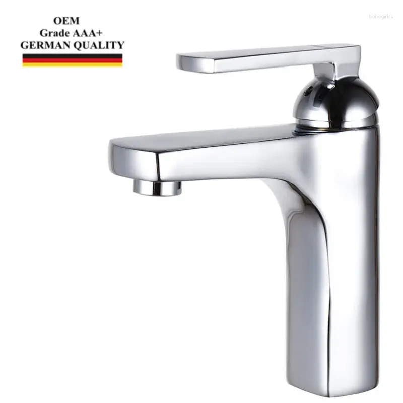 Bathroom Sink Faucets Single Handle Basin Mixer Tap With Hole Solid Brass Water