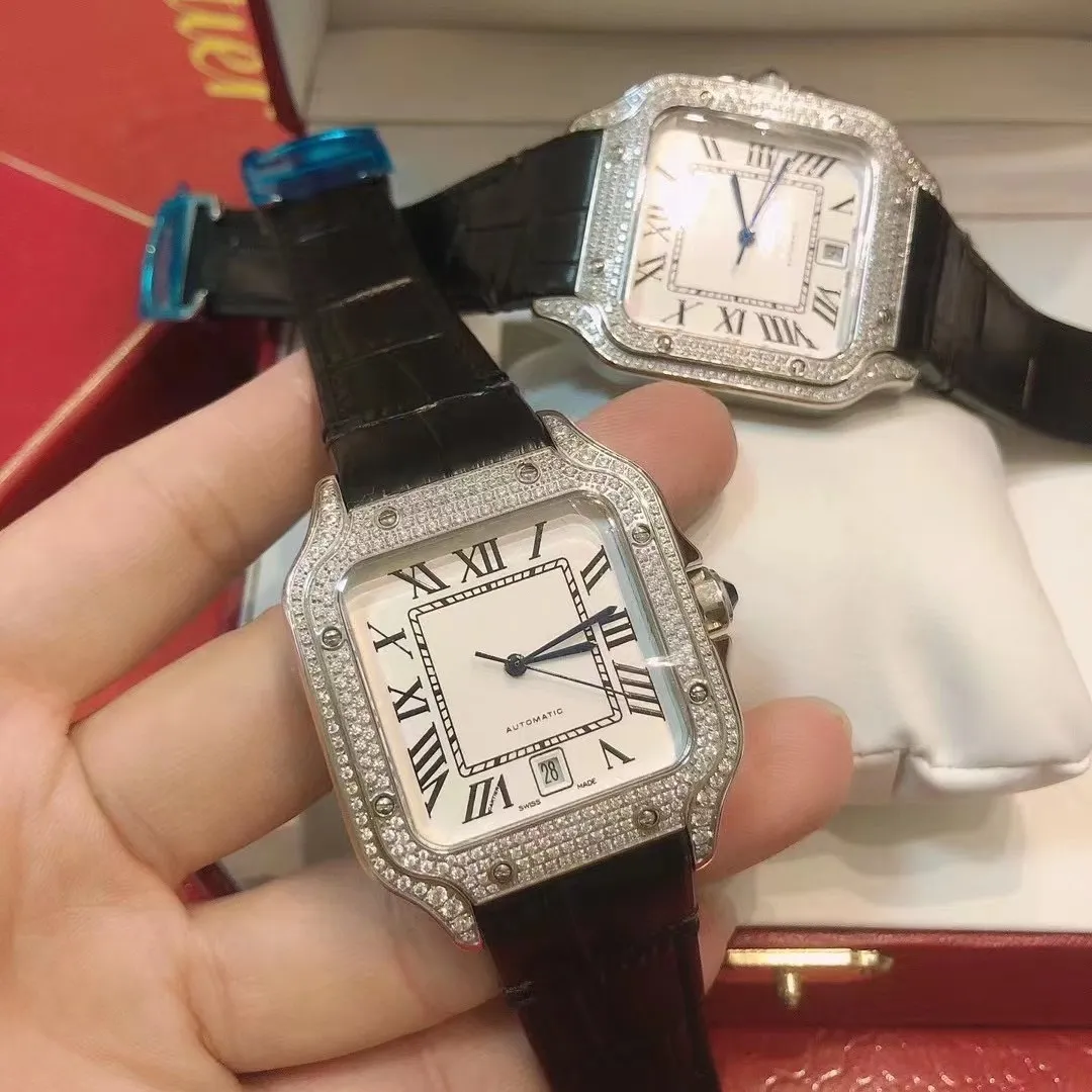 2023 Nouvelles montres carrées 40 mm Genève véritablement en acier inoxydable montres mécaniques et bracelet masculine mâle monnaie de bracelet mâle CA02-4