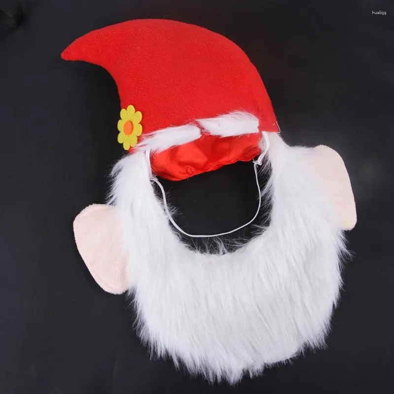 Ornamentos de gato de vestuário para cães para chapéu de capuz de barba de Natal