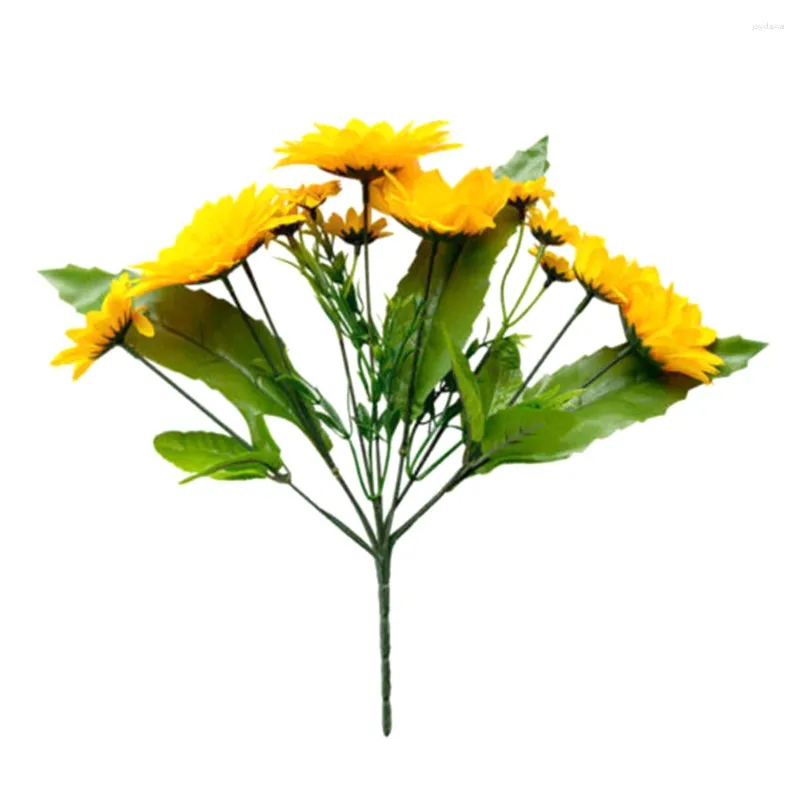 Fleurs décoratives 1pc 13 têtes artificielles de tournesol bouquet fleur de soie pour la maison du jardin décoration de mariage faux