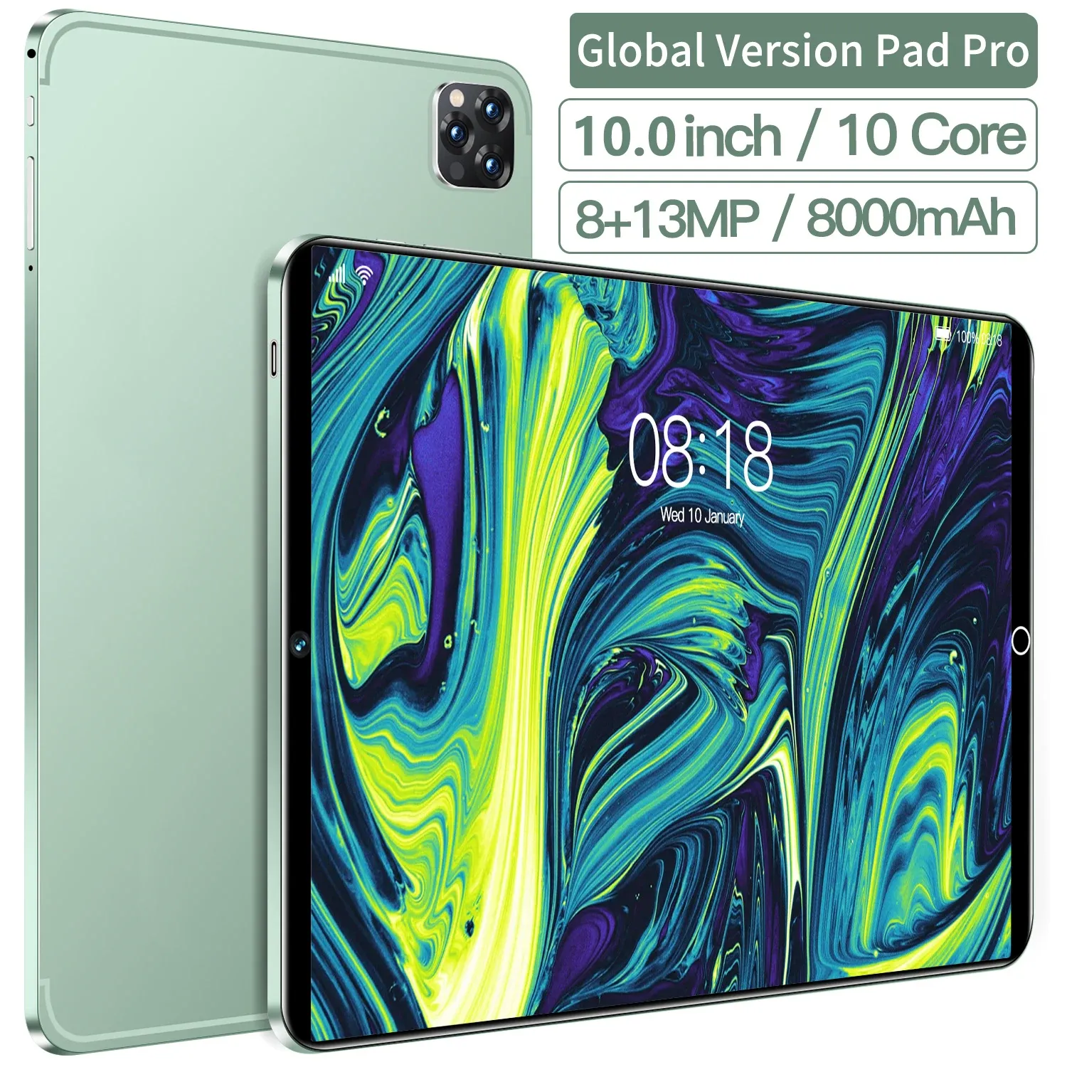 Impresoras Tableta 4G 5G Pad Pro 8GB RAM 256GB ROM 10.1 pulgadas FHD Pantalla Android 12.0 Ranura de tarjeta SIM dual 8000mAh Tabletas originales de batería