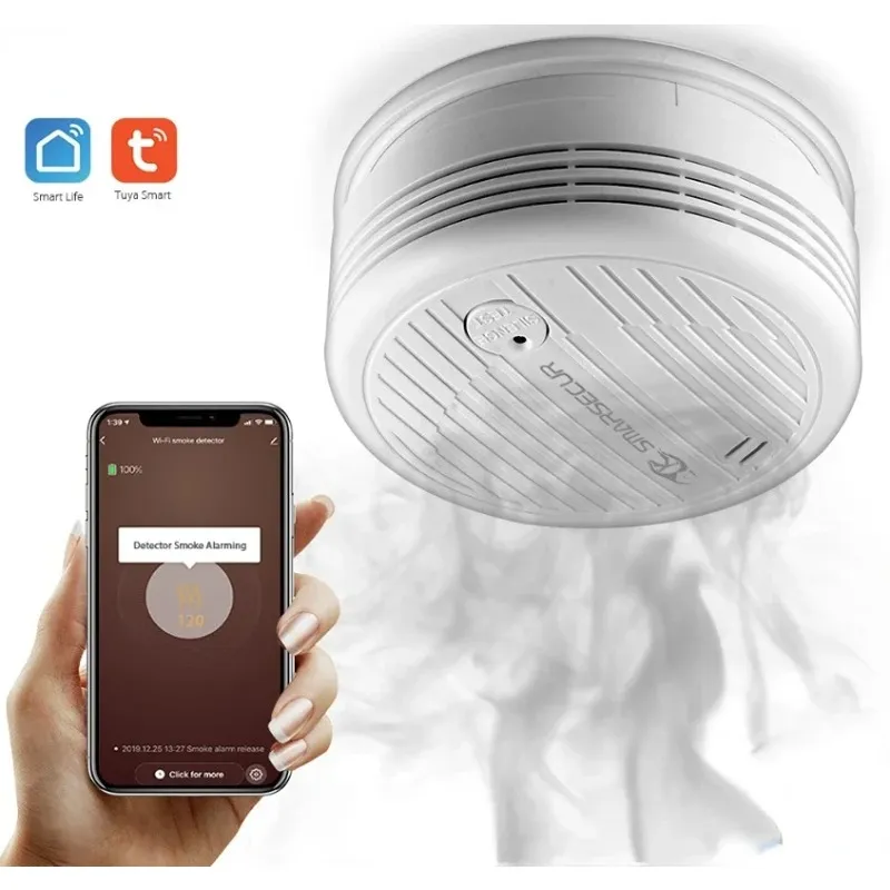 2024 Wifi Smoke Detector Smoke Sensor Highly Sensitive For smart Life app control Power by Tuya
