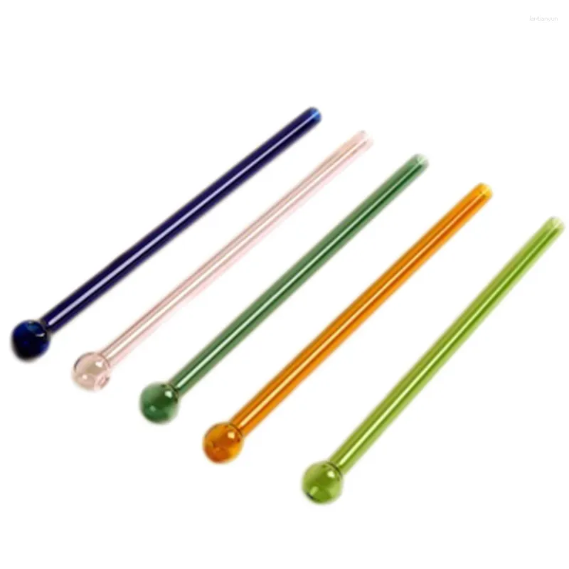 Bere cannucce fatte a mano in vetro colorato paglia rotonda per matrimoni feste di nozze eco-friendly dritta pipet tubularis