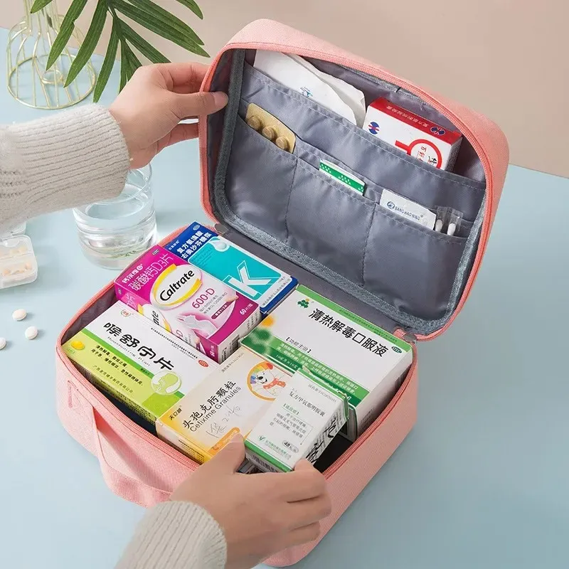 Large-Capacity Thickened Medicine Box Layered Family First Aid Kit Medicine Boxes Medicine Cabinet Portable Fabric Storage Bagfor Thickened First Aid Kit