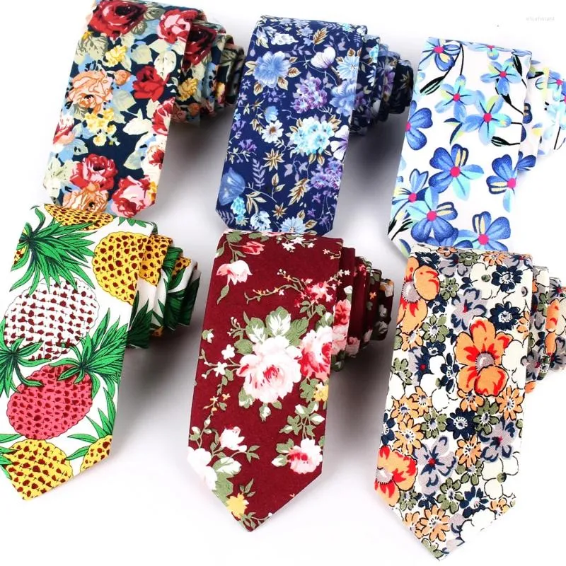 Bow Ties Imprimez une cravate de coton floral pour les hommes femmes décontractée le cou de la fête des affaires de mariage