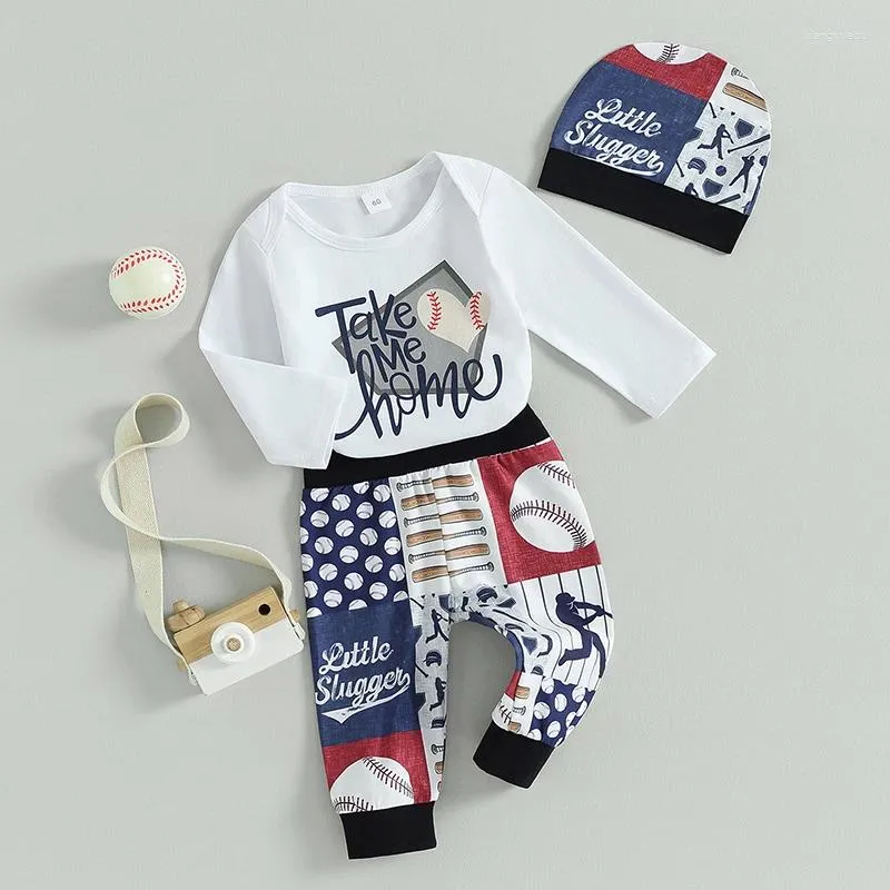 Clothing Sets Born Baby Boys Coming Home Outfit Long Sleeve Take Me Bodysuit Pants Hat Set Shower Gift