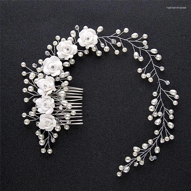 Clips de cheveux Bijoux de mariage de luxe pour peigne de noyau nuptiale accessoire à la main