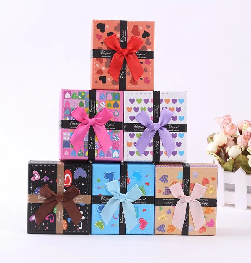 Square Watch Boxes Wedding Date Jewelry Gift Cases Delicate Solid Color Packaging Box Whole5614877