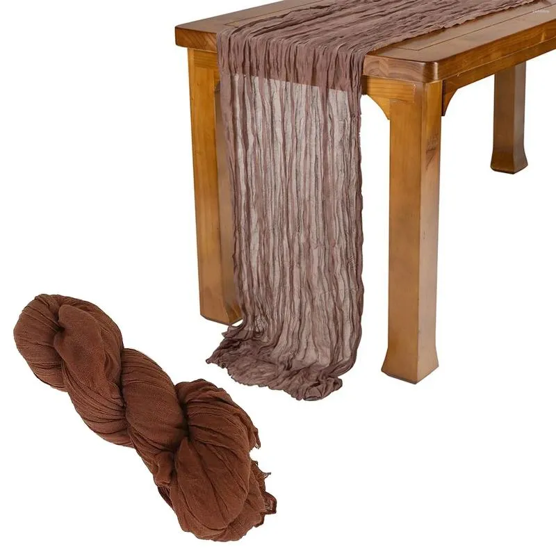 Tabela de toalha de pano Cheesecloth Runner Tecido Boho Decoração de casamento Pano de mesa redonda de toalha de retângulo para cozinha