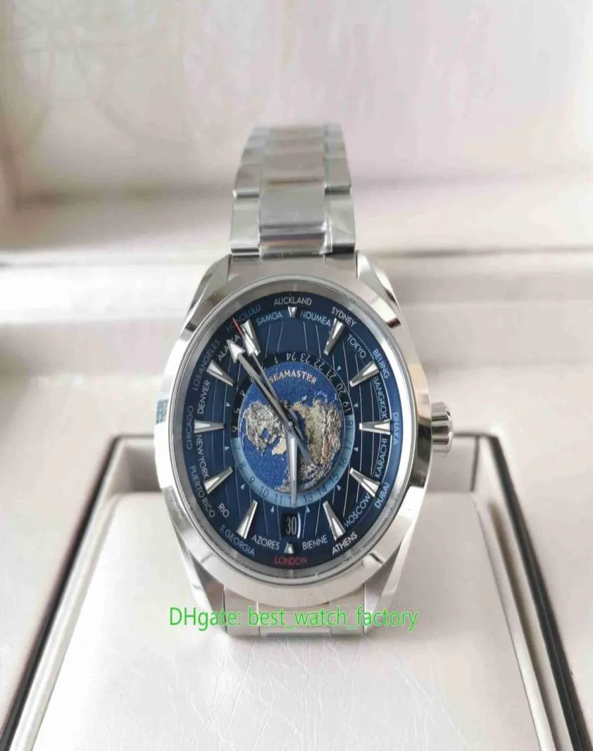 VSF Maker Mens Watch Super Quality 43mm Aqua Terra 150m Universal Map Blue Ocean 904L Steel Cal8938 MOTION MECANICAL Automatic5359000