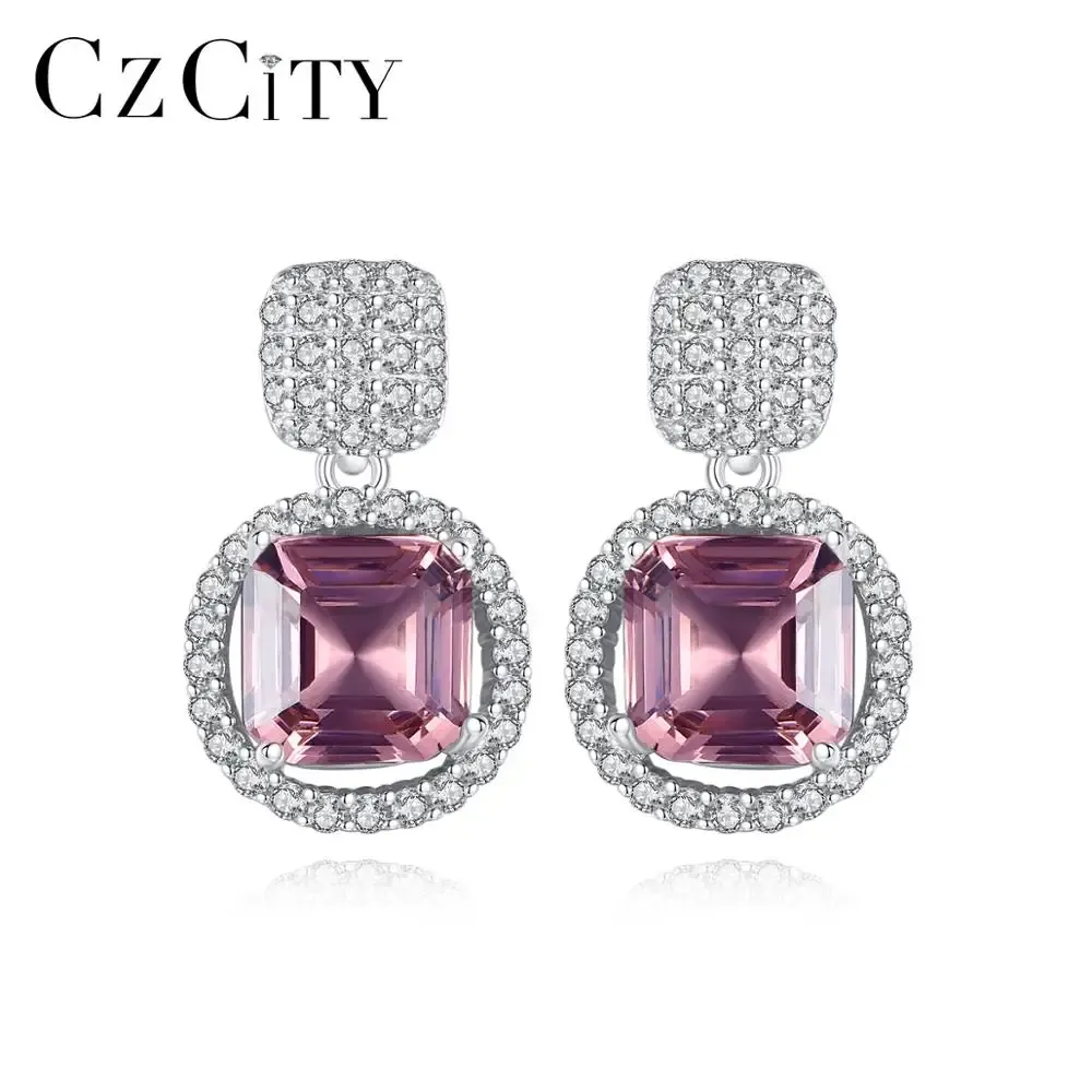 Pierścienie Czcity Noble 100% 925 STERLING SLERNOWY SWORE PUPLELE TOPAZ FOLRING DLA KOBIETY ELEGANT MALITY CZ ORYGIń