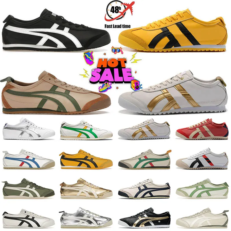 Tiger Mexico 66 Lifestyle onitsukass Sneakers Femmes Men designers Chaussures de course noir blanc bleu jaune beige basse mode Loafer D88