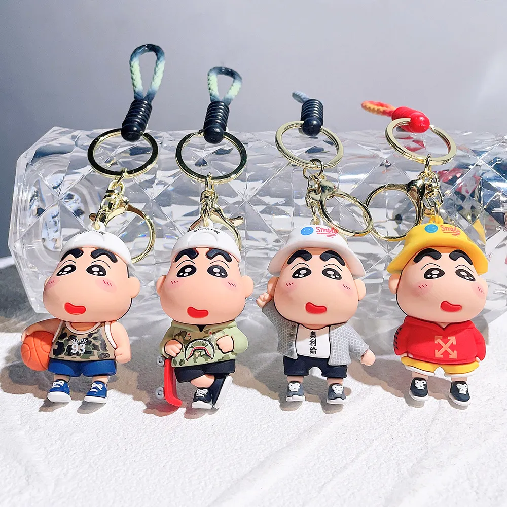 Fashion Cartoon Movie personnage Keychain Rubber and Key Ring pour sac à dos