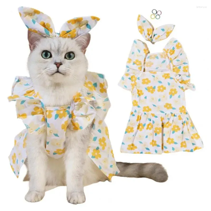 Appareils pour chiens 1 ensemble Robe de compagnie charmante imprimé de fleur confortable Facile à porter des chiens élégants chats Supplies princesse