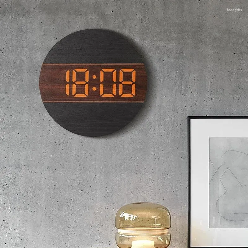 Relógios de parede LED Digital Despertle Clock multifuncional Data de temperatura pendurada Exibir sala de estar silenciosa sala de estar decoração de casa