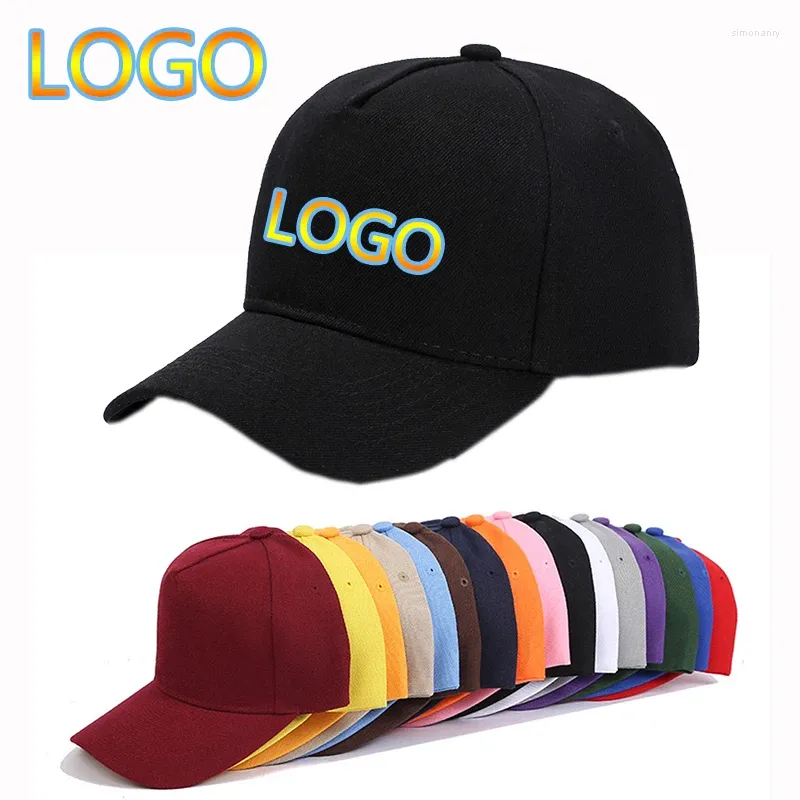 Bollmössor Anpassad logotyp Bomull Baseball Men Hip Hop Justerbar Trucker Cap Outdoor Sport för kvinnor Summer Shade Snapback Dad Hat