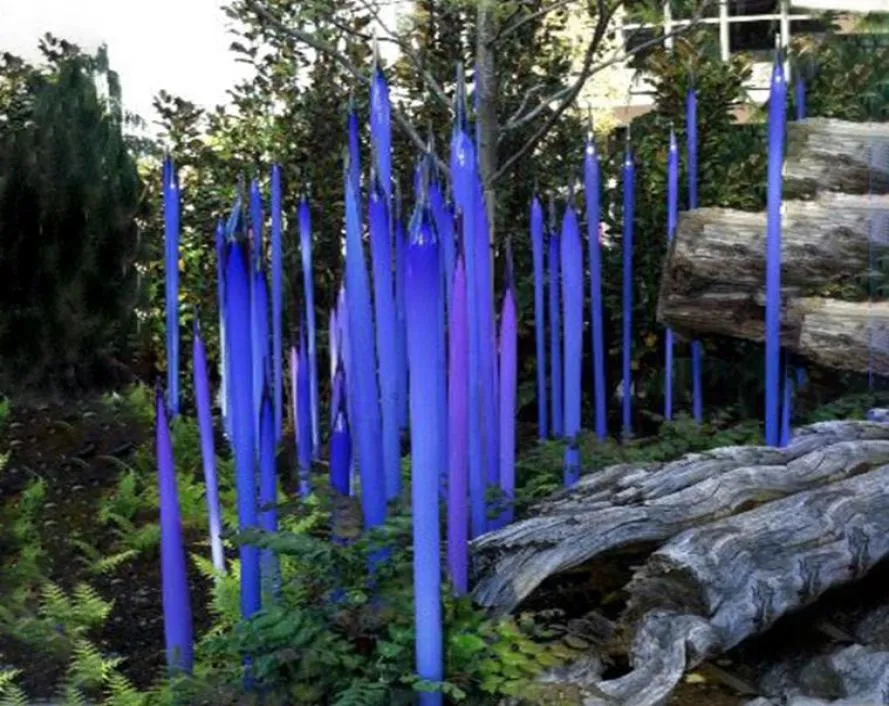 Modern Murano Lamps Spears for Garden Art Decoration Outdoor el Hand Made Blown Blue Glass Sculpture8119718
