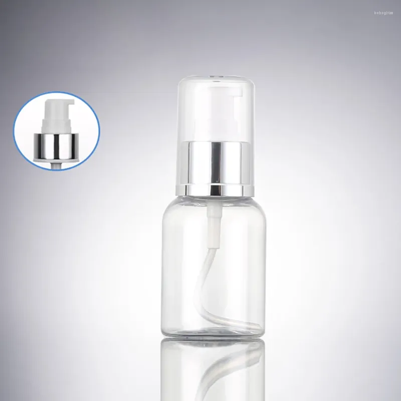 Bouteilles de rangement en gros 50 ml de voyage vide de voyage bouteille sérique bouteille transparente avec pompe de lotion