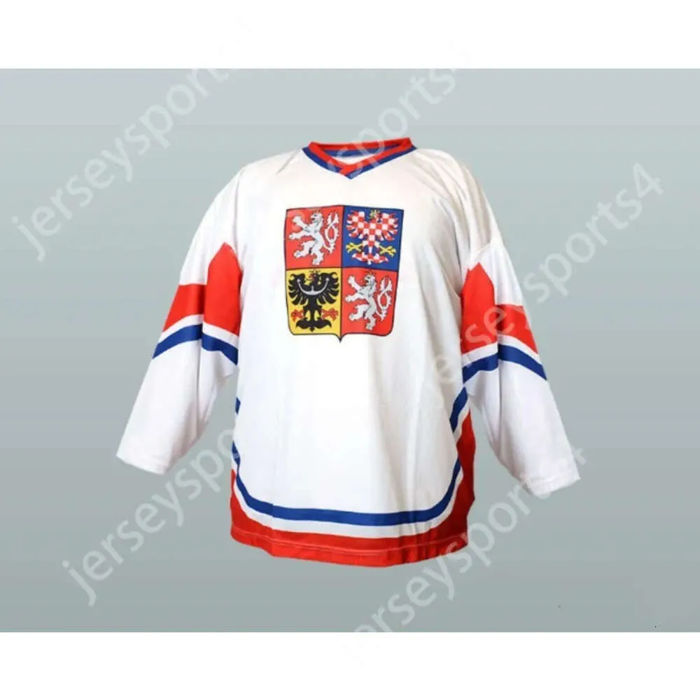 GDSIR Custom Tsjechië Nationaal Team 99 Witte Hockey Jersey Top Ed S-M-L-XL-XXL-3XL-4XL-5XL-6XL