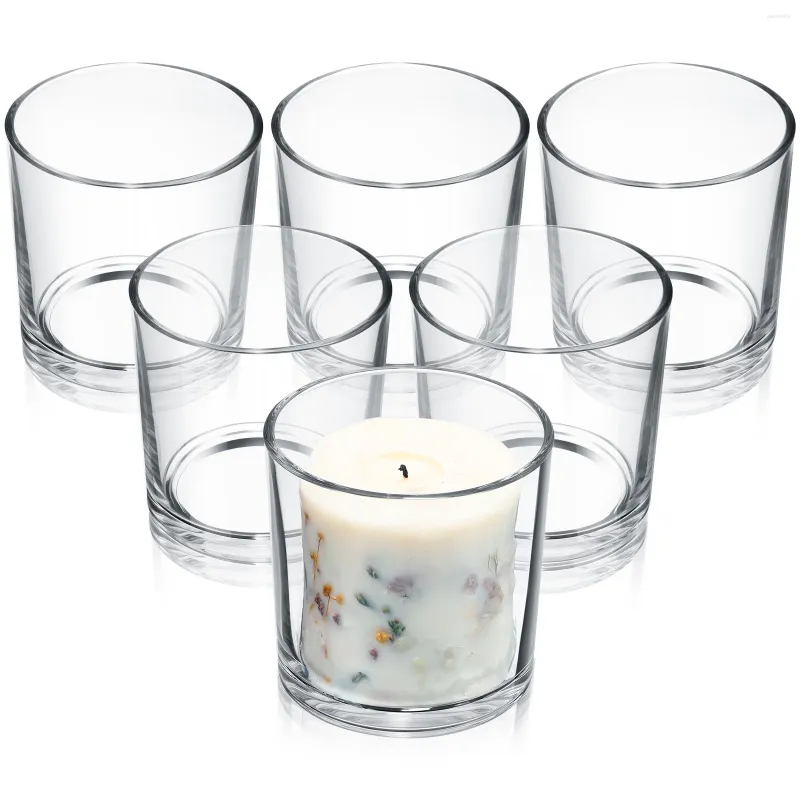 Vases 6 Pcs Tealight Holder Adornment Holders Votive Glass Vase Cup Container Cylinder Pillar