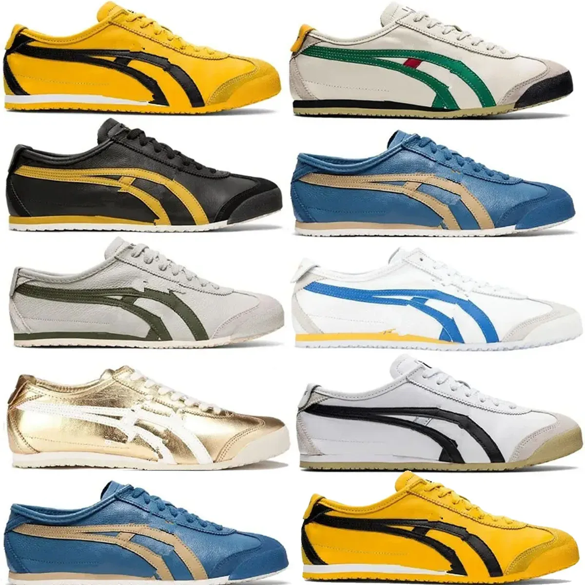 2024 New Japa Tiger México 66S estilo de vida Seakers wome me desigers cava sapatos preto branco azul vermelho amarelo amarelo baixo traís