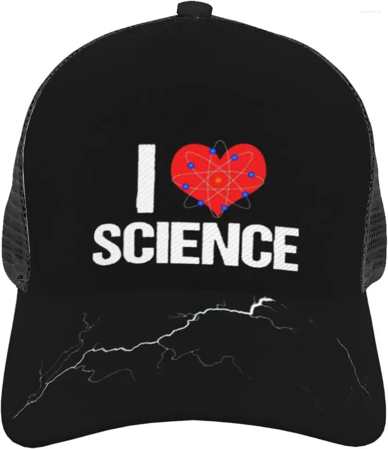 Ball Caps Men's Women's Baseball Cap Casual Breathable Mesh Adjustable Trucker Hat I Love Science