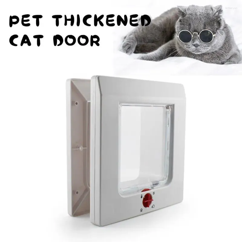 Cat Carriers Smart Pet Door 4 Way Locking Security Lock ABS Plastic Dog