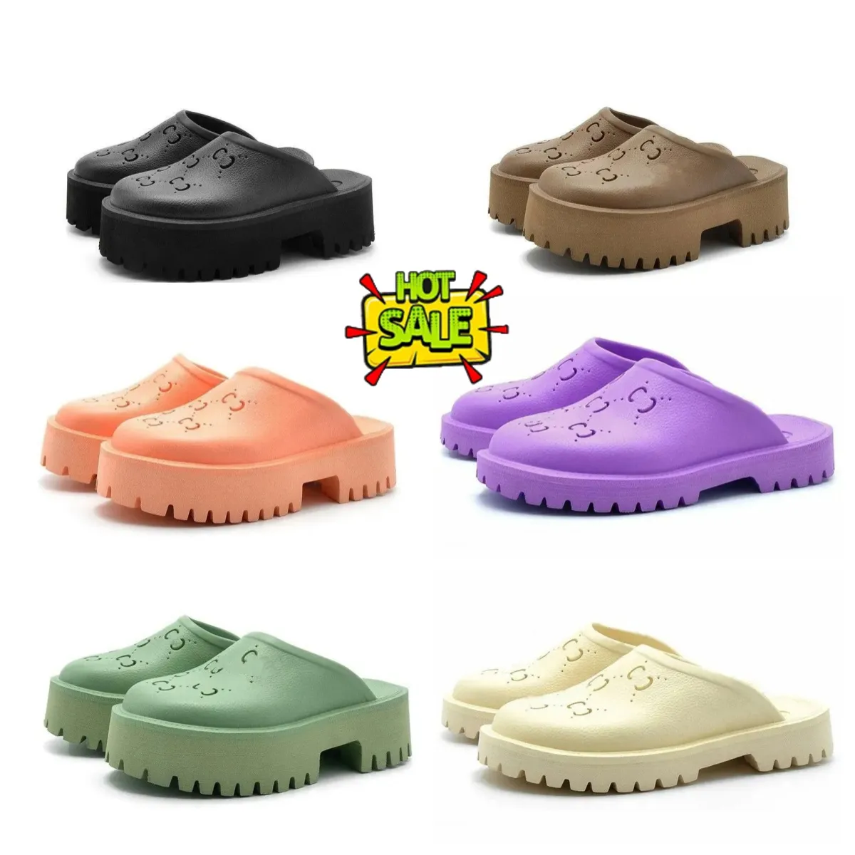 2024 top designer Slipper Luxury Designer Sandal Slides platform wedge rainbows summer slippers for Womens men ladies brands dearfoam Rubber Beach