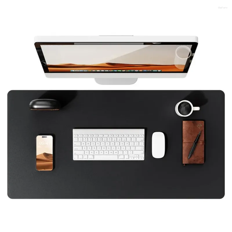 Bordmattor Velvet Bottom Läder Desk Mat Dator Mouse Pad Writing Waterproof Icke-halk Tjock strykade logotyp