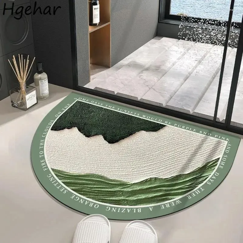 Carpets Semicircle Door Mat Absorbent Quick Drying Soft Non-slip Floor Mats Household Nordic Simple Welcome Entrance Doormats Room Decor